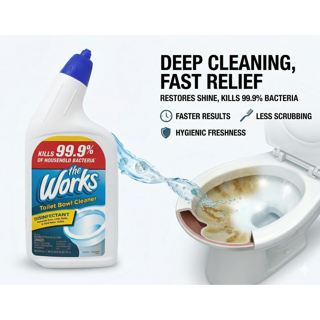 The Works Toilet Bowl Cleaner (2) bottles 24oz each