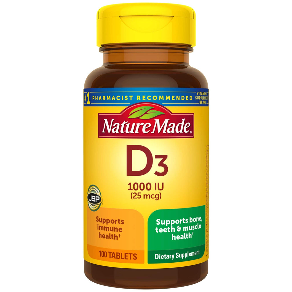 Nature Made Vitamin D3 1000 IU (25 mcg), 300 Vitamin D Tablets | Vitamin D Supplement for Immune, Bone, Teeth and Muscle Health Support, 300 Day Supply