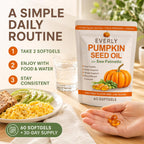 Everly Pumpkin Seed Oil with Saw Palmetto, Cold-Pressed Virgin 60 Softgels