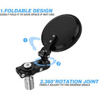 Buy now MICTUNING Universal Motorcycle Mirrors - 3 Inch Round Folding Bar End Side Mirror Compatible with Honda, Scooter, Suzuki, Yamaha, Kawasaki, Victory and More at indiglob india