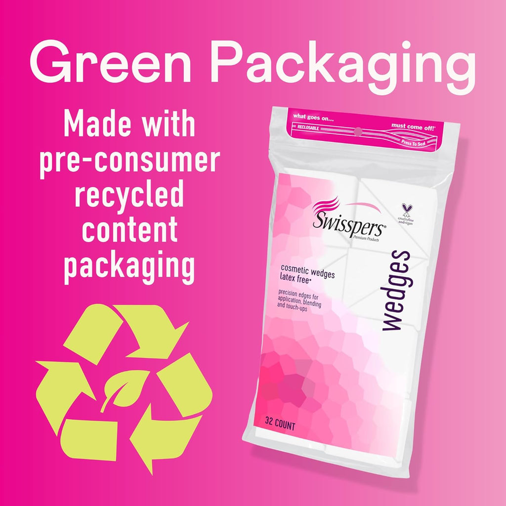 Buy now Swisspers Premium Cosmetic Wedges, Latex-Free Makeup Wedge, 32 per Package, 6 Packs (Total Count 192) at indiglob india