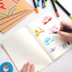 ZZTX 4 Pack Blank Kraft Notebooks A5, 36 Pages, 8.3 X 5.5 Inch