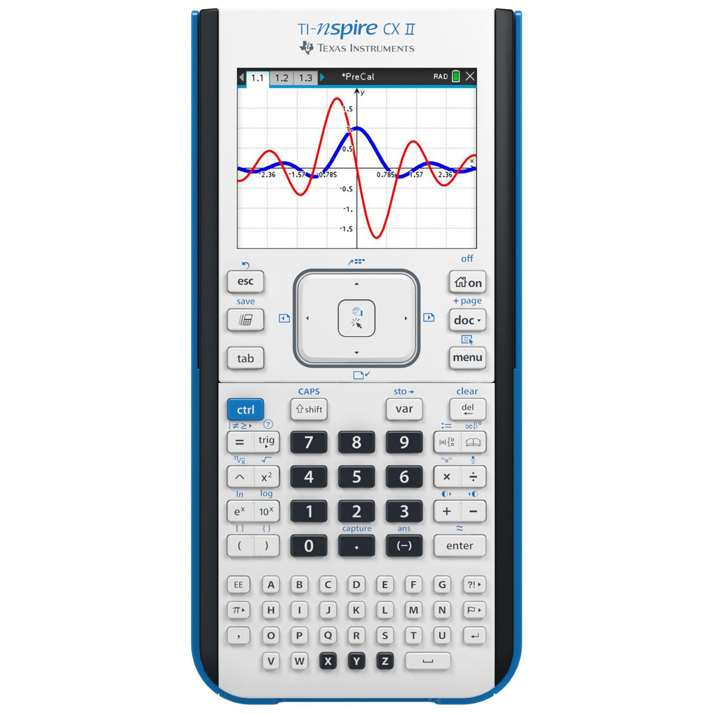 Texas Instruments TI-Nspire CX II Color Graphing Calculator with Student Software (PC/Mac) White 3.54 x 7.48