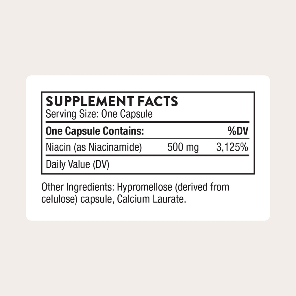 THORNE Niacinamide, 500 mg Non-Flushing Form of Vitamin B3, 180 Capsules | Supports NAD+ Production, Cellular Energy, Healthy Skin & Joint Cartilage, Antioxidant Protection*, NSF Contents Certified