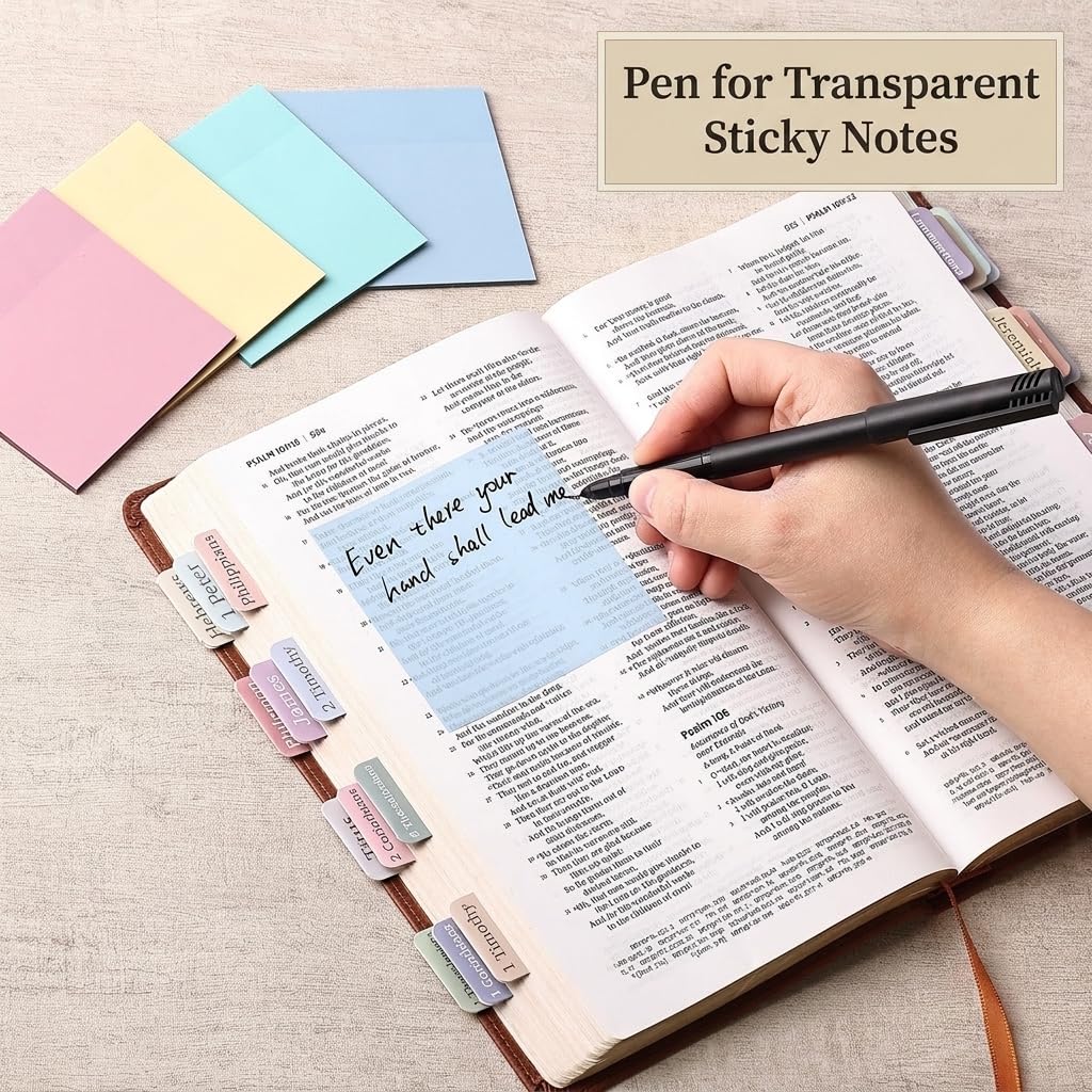 Mr. Pen- Black Fineliner Pens, 4pcs, 0.5mm, Pen for Transparent Sticky Note