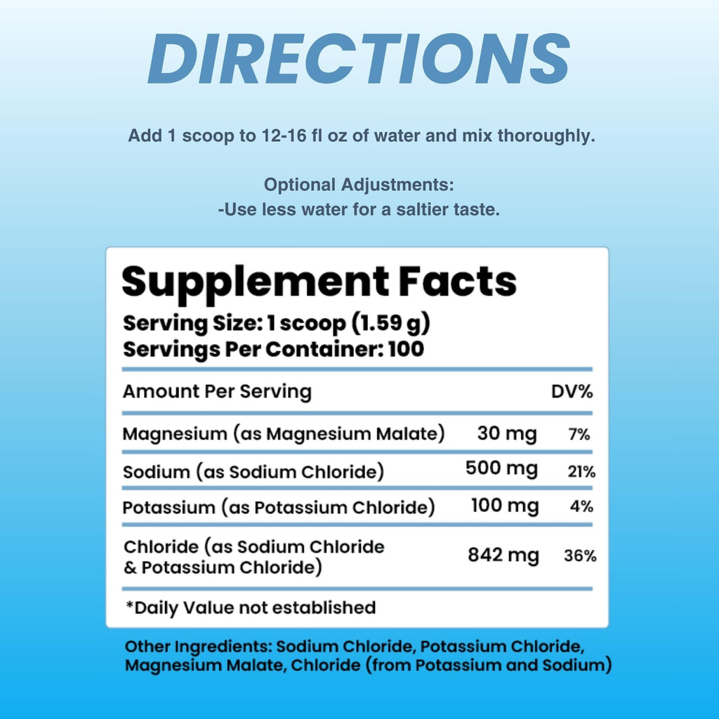 Fasting Electrolytes - Unflavored Electrolyte Powder - 100 Servings - Fasting Salts - Fasting Supplement - Electrolytes for Fasting