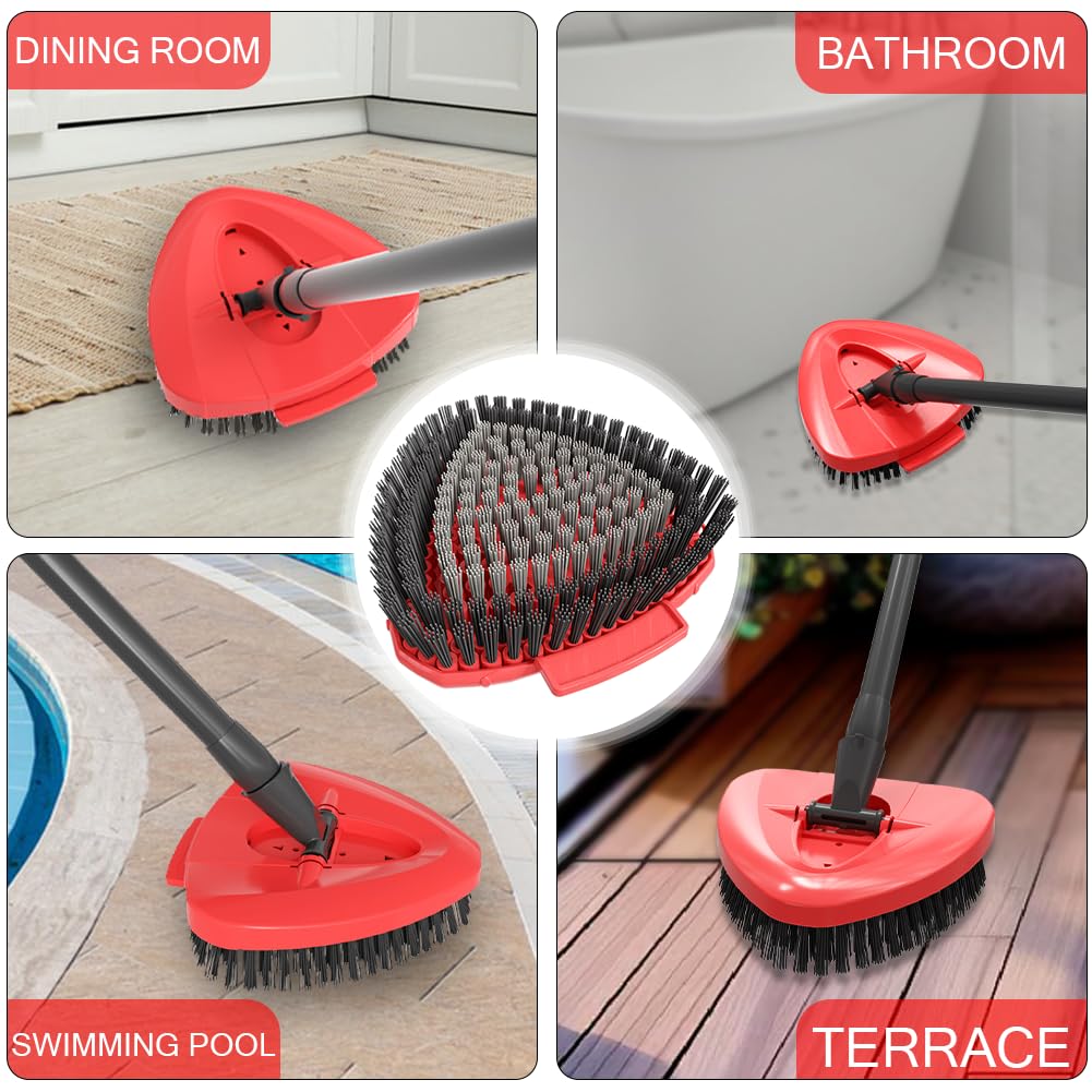 Spin Mop Replacement Head Compatible with O Cedar EasyWring 1 Tank,Scrubber Heads,Scrub Brush Attachment for Bathroom,Kitchen and Various of Hard Floors