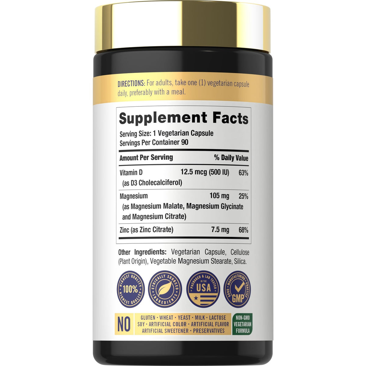 Carlyle Magnesium Zinc and Vitamin D3 | 90 Capsules