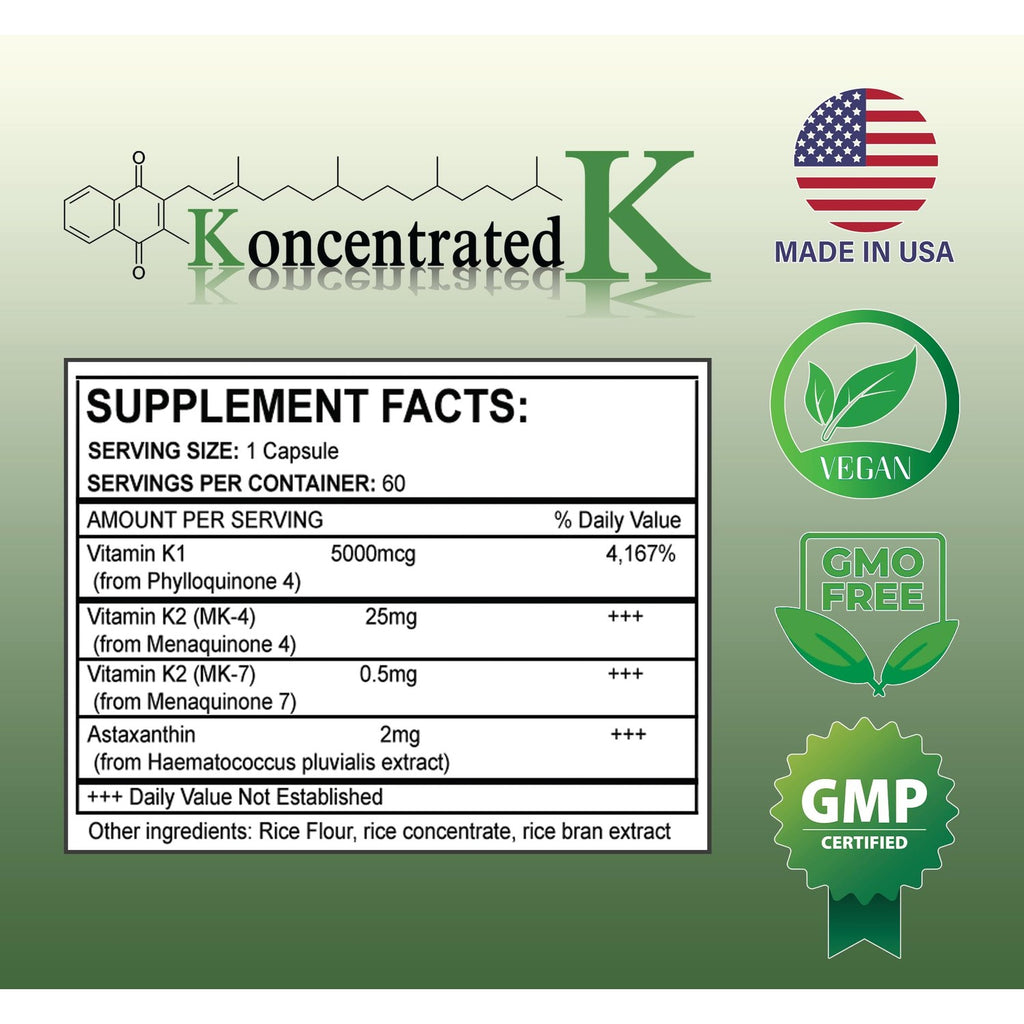 Koncentrated K- NSF Certified Sport, 30.5 MGS of Ks, 2 milligrams Astaxanthin