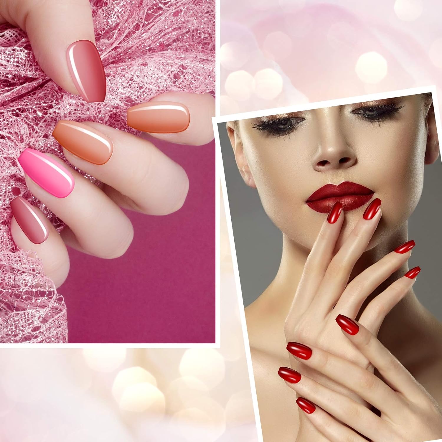 Buy now Maitys 720 Pieces 30 Sets Medium Square Press on Nails Glossy Fake Nails Solid Color Artificial Tips Full Cover for Women Girls Ballerina DIY(Classic Colors) at indiglob india