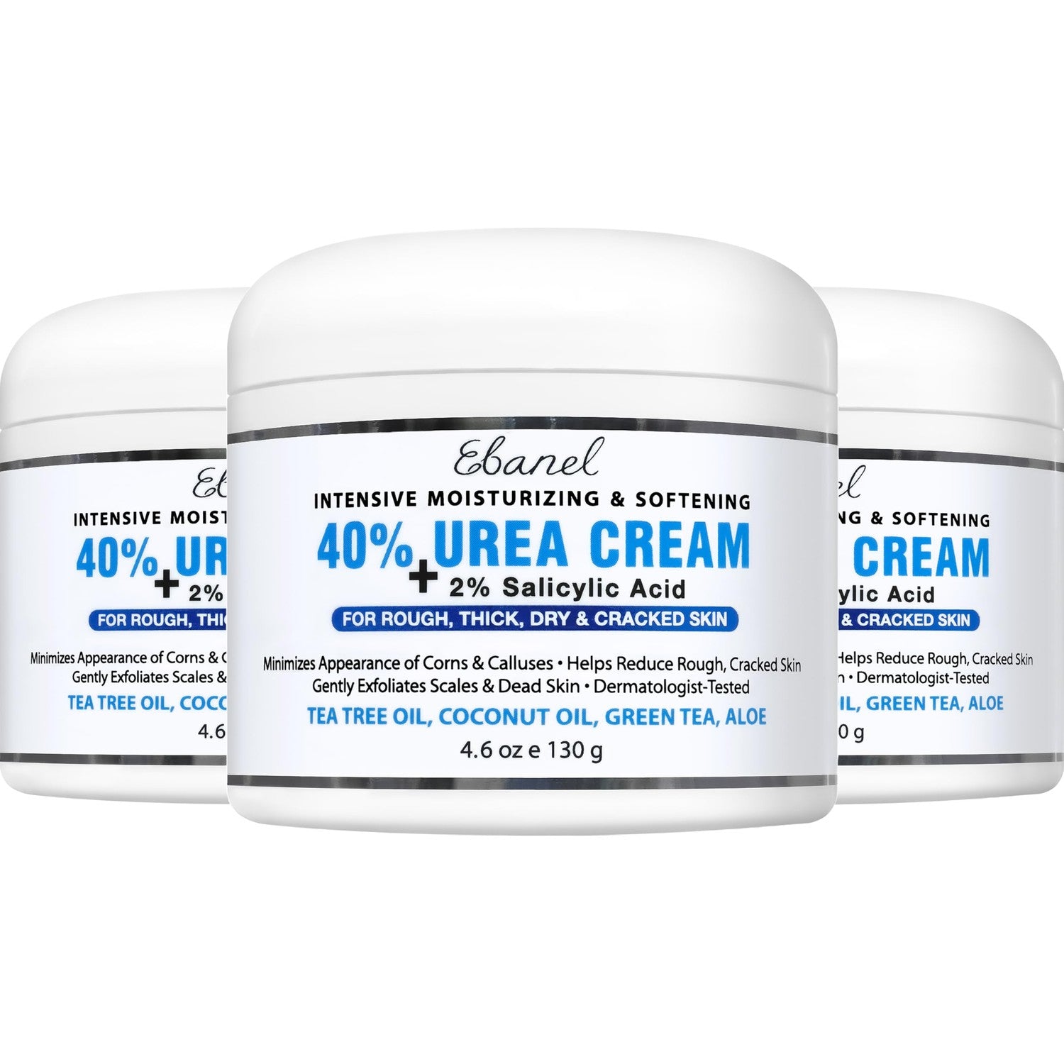 Ebanel Urea Cream 40% plus Salicylic Acid 2% for Dry Cracked Feet Skin | Deeply Moisturizes & Softens Dry Cracked Heels, Feet, Knees, Elbows, Hands, Rough Dead Skin Callus Remover Toenail Softener