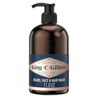 King C. Gillette Beard Wash, Mens Face Wash, 11.8 oz, Infused with Argan Oil and Avocado Oil to Cleanse Hair and Skin