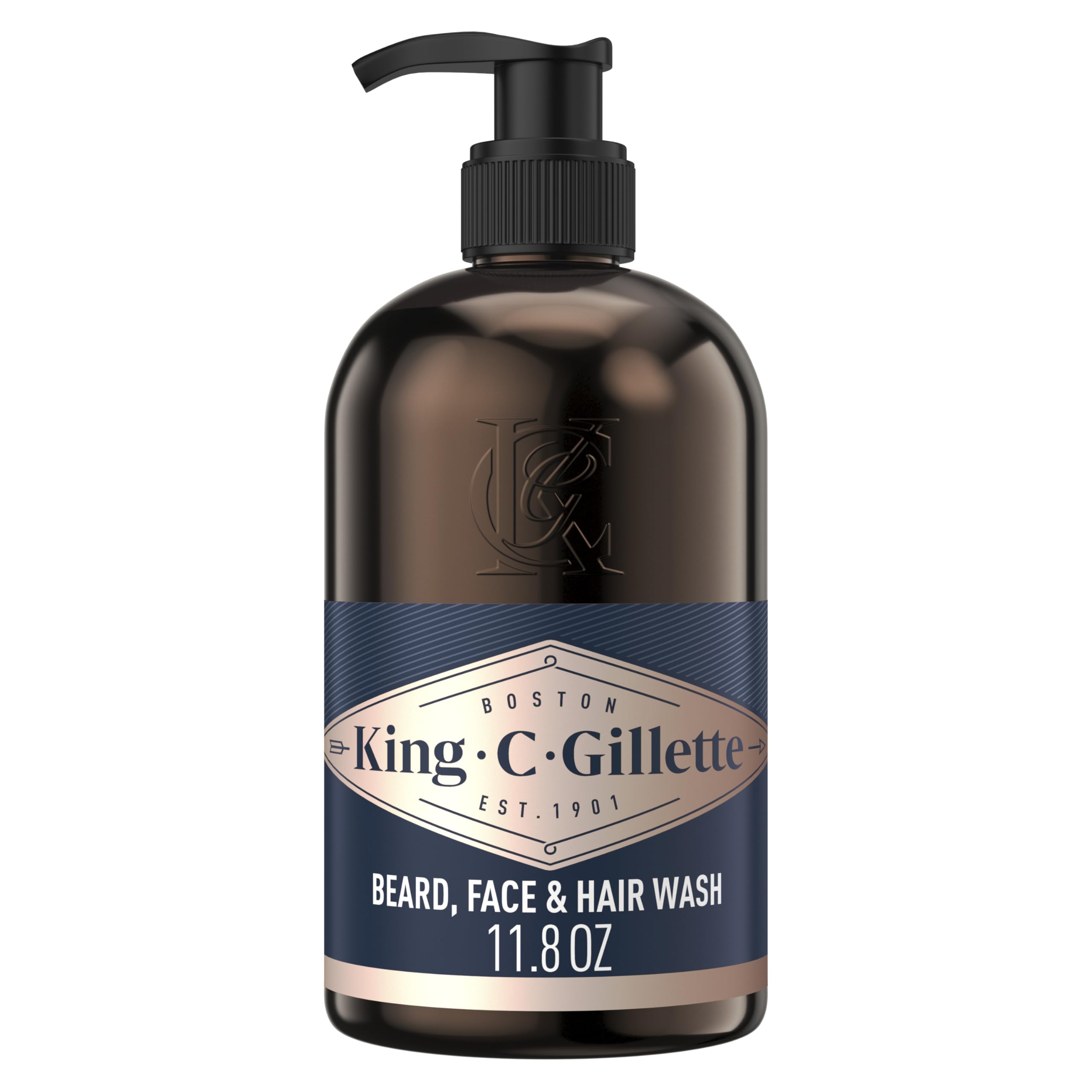 King C. Gillette Beard Wash, Mens Face Wash, 11.8 oz, Infused with Argan Oil and Avocado Oil to Cleanse Hair and Skin
