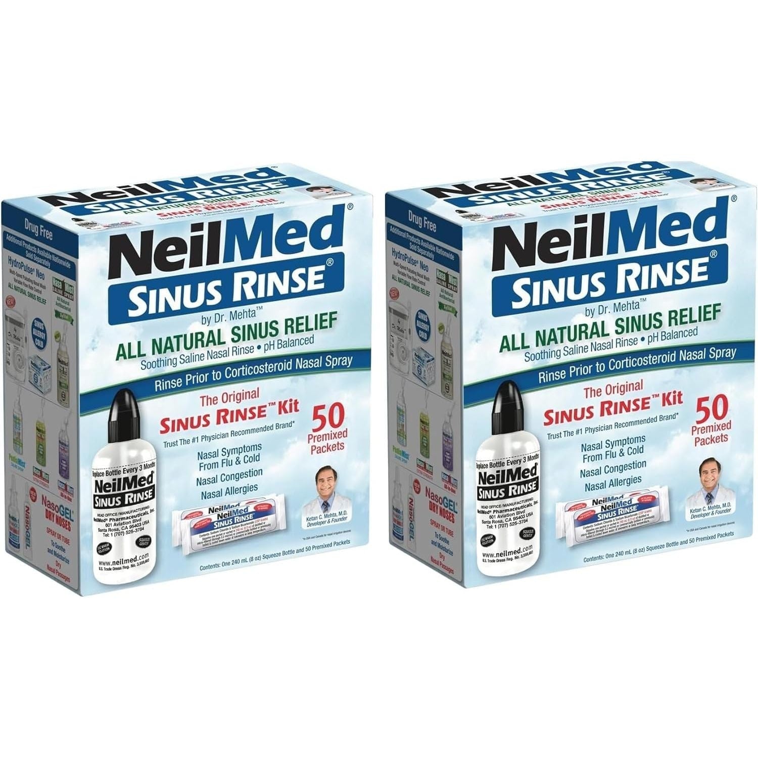 Buy now NeilMed Sinus Rinse - A Complete Sinus Nasal Rinse Kit, 50 count (Pack of 1) Count may vary 50 Count (Pack of 2) at indiglob india