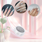 8 Jars Chrome Nail Powder Dip Magic White Pearl Kit Silver Mirror | Metallic Effect Holographic Dip Nail Powder Decoration Iridescent Aurora Mermaid Pigment