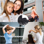 Hair Ties for Girls Elastic Hair Tie 200 PCS Black Soft for Medium Hair Hair Accessories for Women Perfect for Long Lasting Braids Ponytails and More Pain Free Hair Ponytail Holders Hair Elastic Band