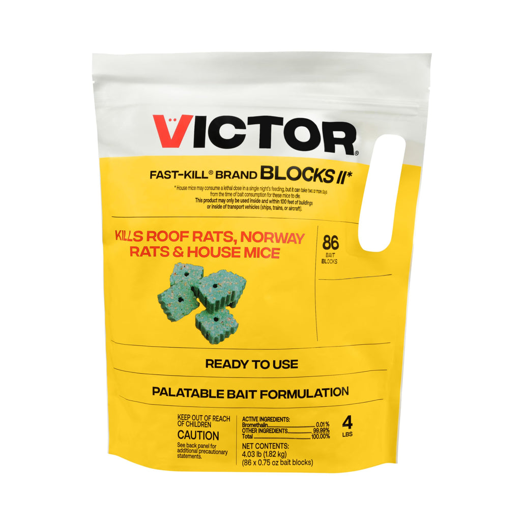 Victor Fast-Kill Bait Blocks II, 86-Count Rat and Mouse Poison Bait Blocks