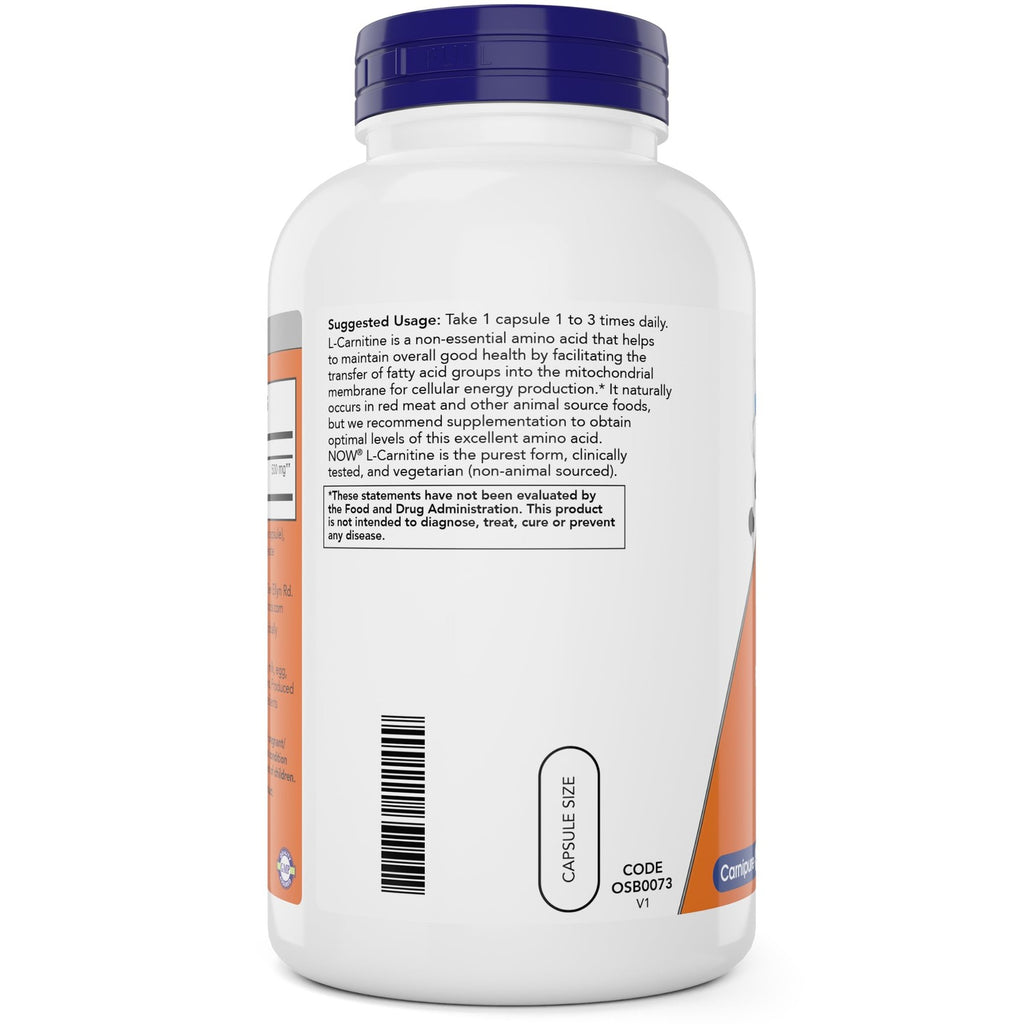 Buy now NOW Foods L-Carnitine 500 mg, 240 Veg Caps - Fitness Support* - Purest Form - Non-GMO - Vegan/Vegetarian - 500mg Capsules - Amino Acid Health Supplement at indiglob india