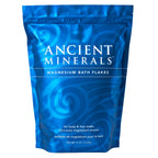 Ancient Minerals Magnesium Bath Flakes, Epsom Salt Alternative, 1.65lb | Pure Zechstein magnesium chloride flakes for soaking & whole-body replenishment. 1.65 lb resealable bag.