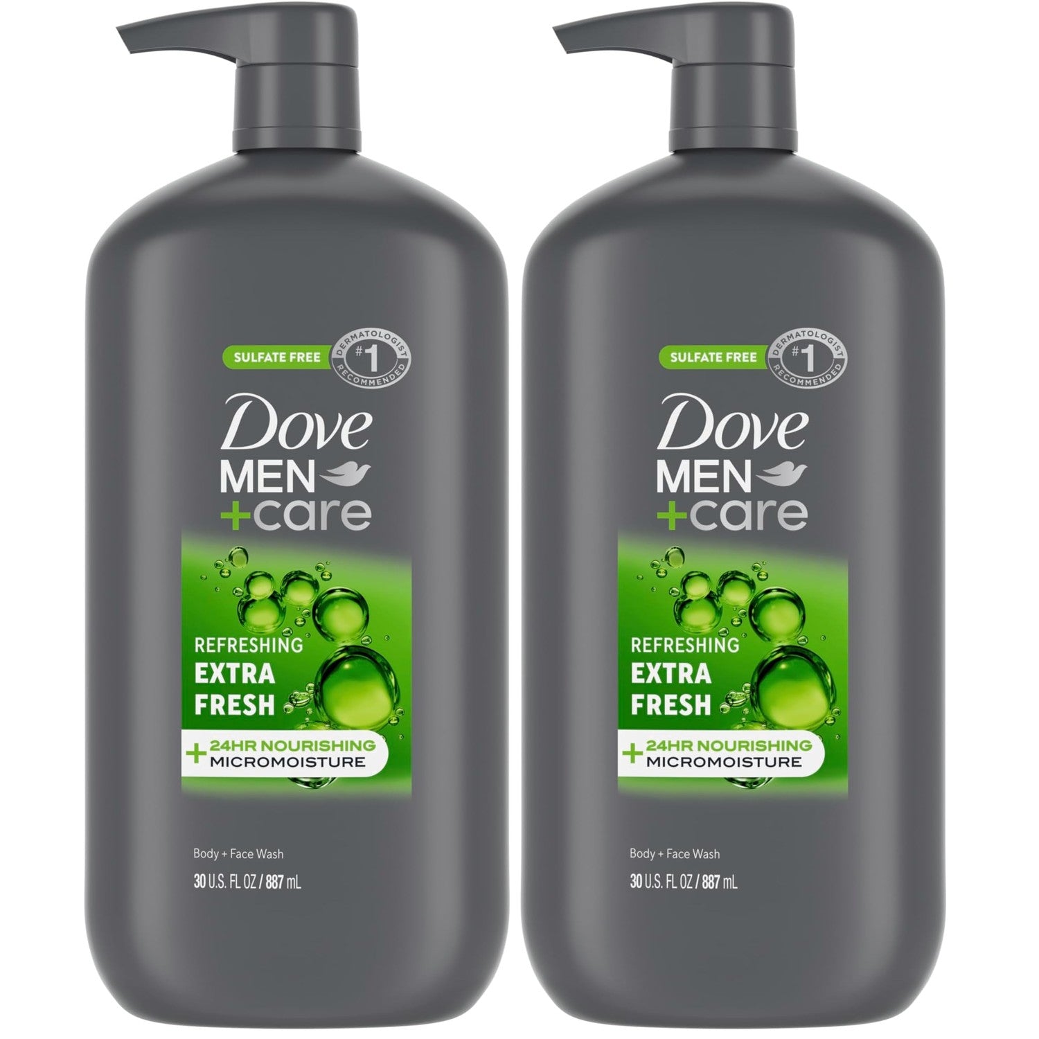 DOVE MEN + CARE Body and Face Wash Refreshing Extra Fresh Body Wash13.5 oz | For Men with 24-Hour Nourishing Micromoisture Technology