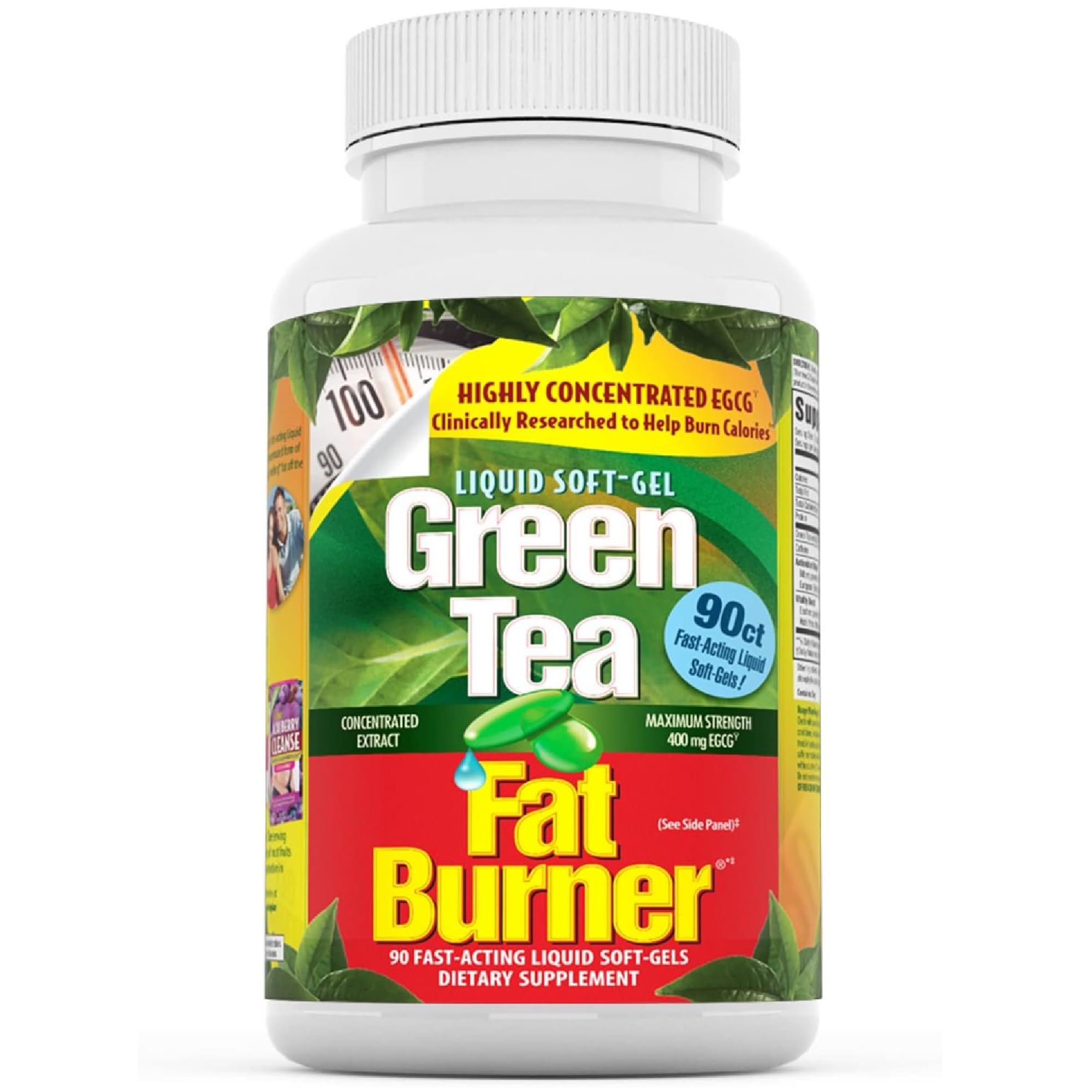 Applied Nutrition Green Tea Fat Burner Weight Loss 90 Softgels (2 Pack) | Green Tea Extract with EGCG + Green Coffee Bean | Supports Calorie Burn Energy & Antioxidant Support | 2X90 Liquid Soft-Gels