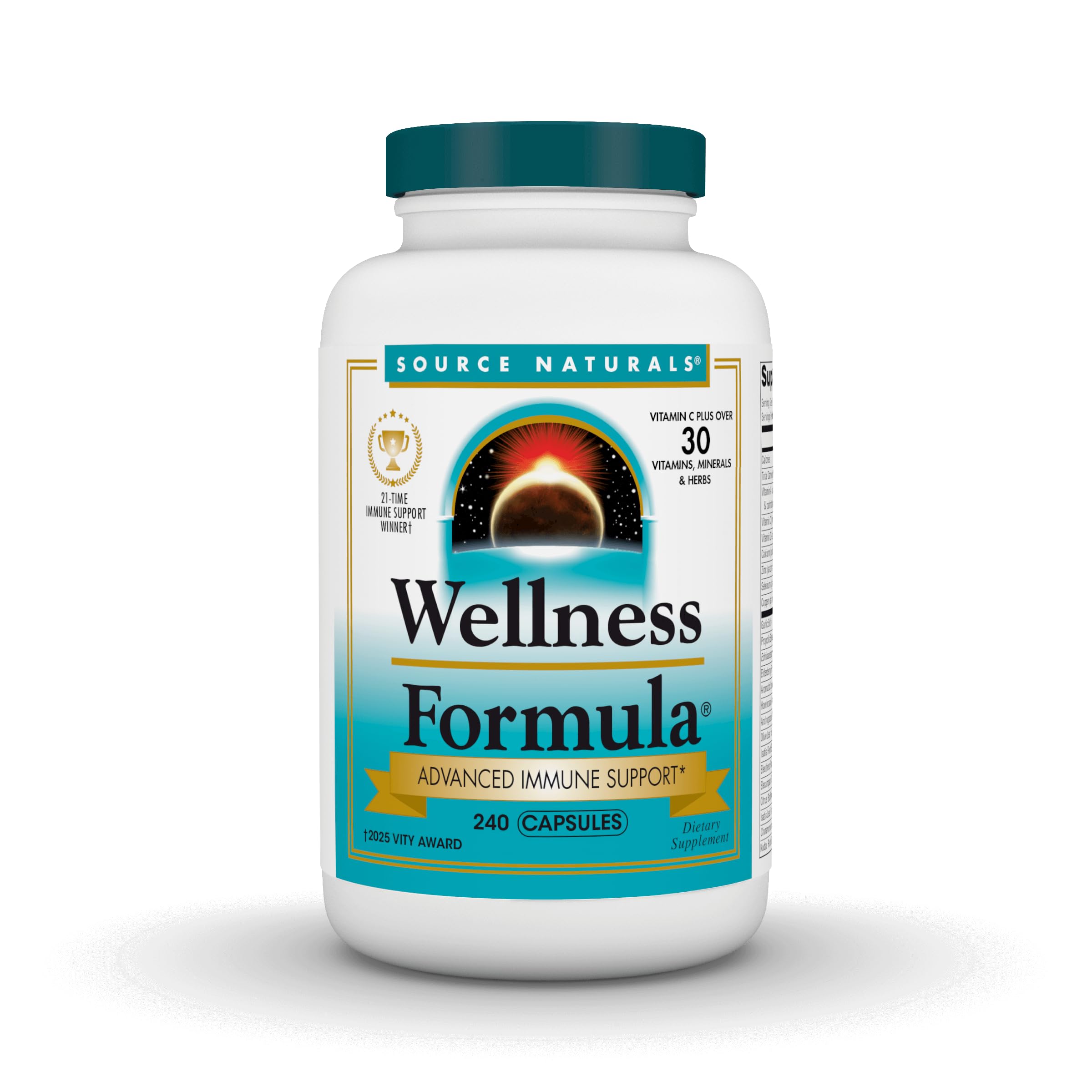 Source Naturals Wellness Formula, Advanced Immune Support - 60 Capsules | Bio-Aligned Vitamins & Herbal Defense with Vitamin C Plus 30 other Vitamins, Minerals & Herbs for Immune System Support