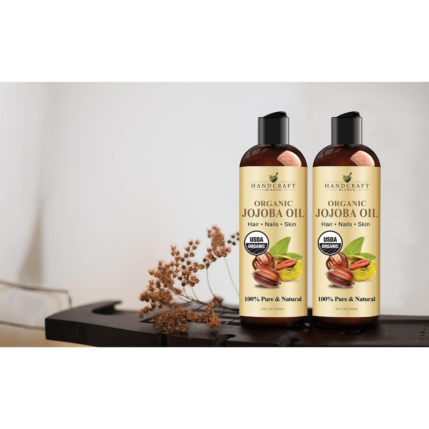 Buy now Handcraft Blends USDA Organic Jojoba Oil | Cold-Pressed | 8 Fl Oz | 100% Pure & Natural | for Hair, Skin & Face | Premium Grade Carrier Oil | for Massage & Aromatherapy | Hexane-Free at indiglob india