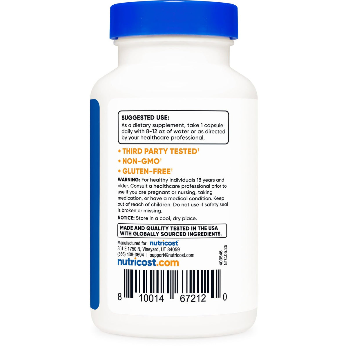 Nutricost Niacin (Flush-Free) Inositol Hexanicotinate 500mg, 120 Capsules