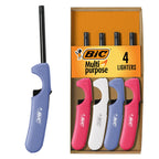 BIC Multi-Purpose Classic Lighters, Reliable Candle and BBQ, 4-Pack