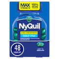 Buy now NyQuil Ultra Concentrated Cold and Flu Medicine, Nighttime, Relief for Cough, Sore Throat, Fever, Congestion, Easy to Swallow, Easy to Open Bottle, 48 LiquiCaps at indiglob india