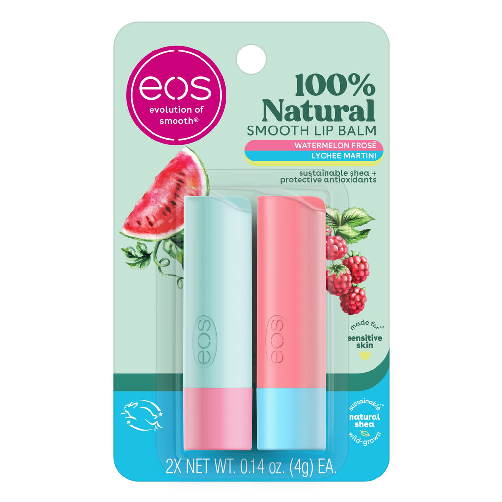 Buy now eos 100% Natural Lip Balm- Coconut Milk and Pineapple Passionfruit, All-Day Moisture Lip Care, 0.14 oz, 2 Pack at indiglob india