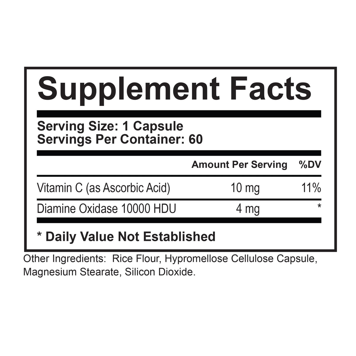 DAO Supplements Histamine Blocker – DAO Enzyme + VIT C, Gut Support 60ct