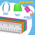 32 Pcs Clear Plastic Rulers, 12 Inch Transparent Rulers for Classroom