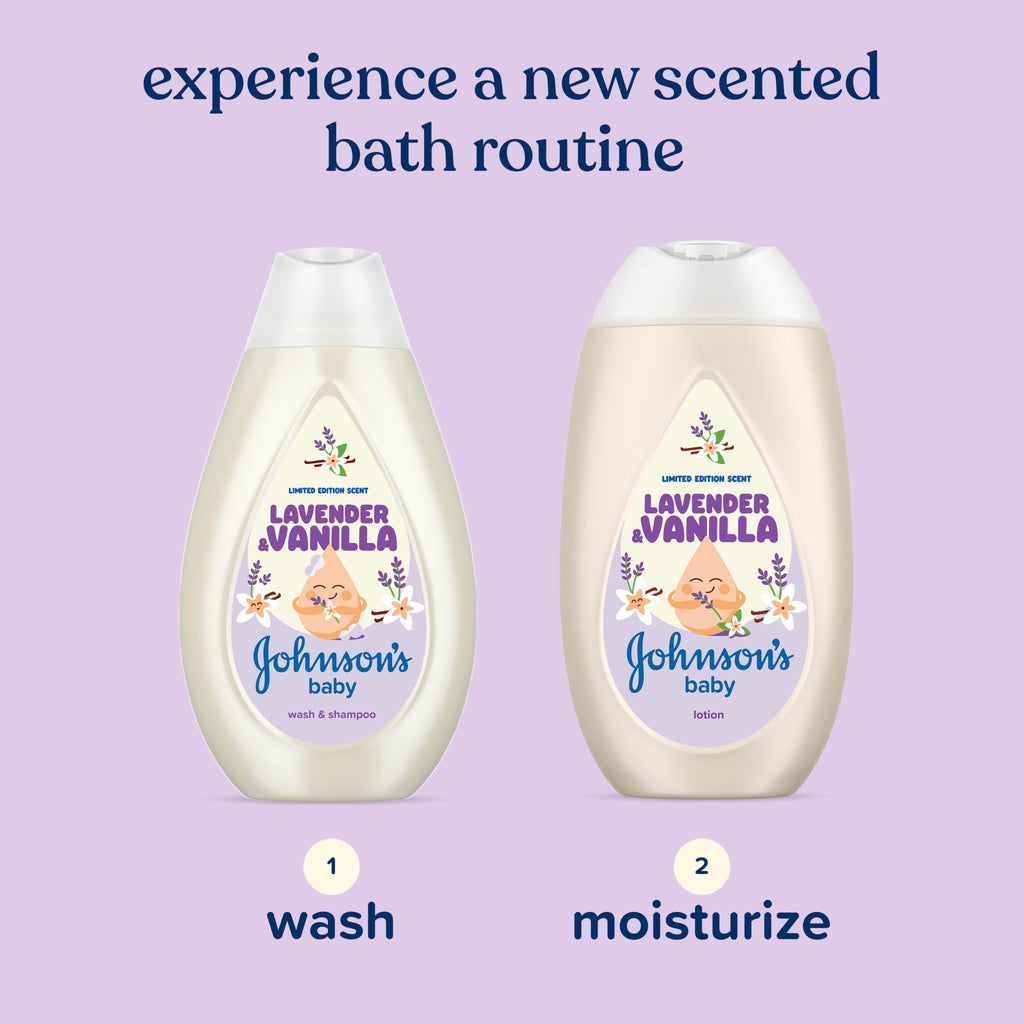 Johnson’s Baby Lavender & Vanilla Scent Wash & Shampoo + Lotion Bundle