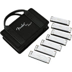 Buy now Fender Blues Deluxe Harmonica, Stocking Stuffers, Guitar Accessories, Pack of 7 with case (Keys C, G, A, D, F, E, B Flat) Pack of 7 Variety at indiglob india