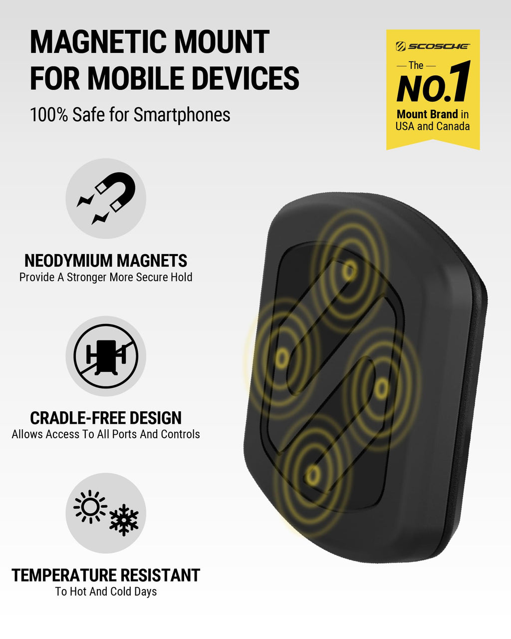 Buy now Scosche MAGDMB MagicMount Magnetic Phone Mount for Car, Dashboard Cell Phone Holder with 360Â° Adjustable Magnet Head, Universal Phone Stand for Car Compatible with iPhone, Samsung, and All Devices at indiglob india