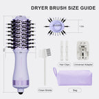 Compact 4-in-1 Travel Hair Dryer with a universal adapter, styling clips, and bag. Available for quick online order!