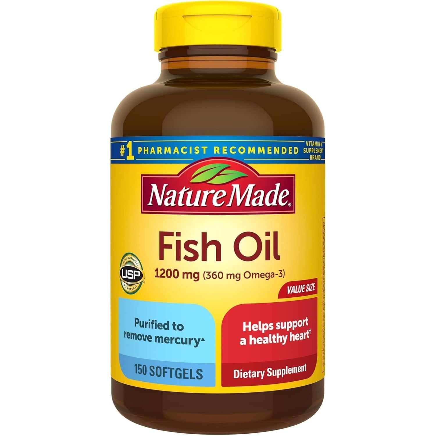 Buy now Nature Made Fish Oil Omega 3 Supplements, 1200mg Softgels, Omega 3 Fish Oil for Healthy Heart Support, 100 Softgels, 50 Day Supply 150 Count (Pack of 1) Unflavored at indiglob india
