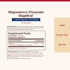 Jarrow MagMind Magtein Magnesium L-Threonate, 90 Capsules | Magnesium Supplement, Brain Supplements For Memory Support, Veggie Capsules, 30 Day Supply
