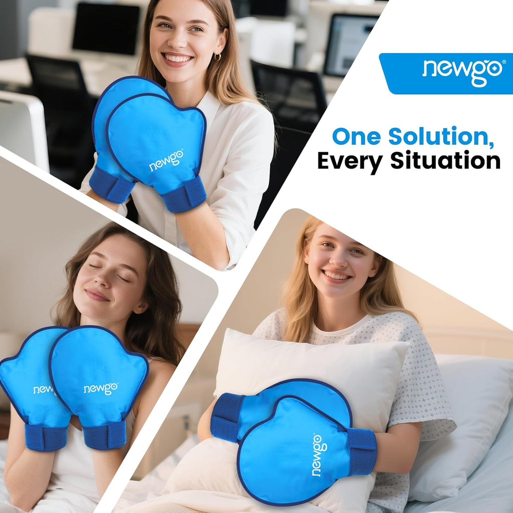 Buy now NEWGO Hand Ice Pack Golves for Pain Relief, FSA Eligible 2 Pack Cold Gloves for Chemotherapy Neuropathy, Ice Gloves for Hands Finger Injuries, Arthritis, Working Hands (Internal Length 8.7 Inches) at indiglob india