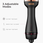 TYMO Hair Dryer Brush Blow Dryer Brush in One, 4 in 1 Ionic Hairdryer and Styler Volumizer with Oval Titanium Barrel, Hot Air Straightener for Smooth Frizz-Free Blowout, Gold, 2.85 Inch
