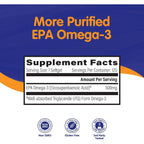 Buy now OmegaVia EPA 500, Purified Omega-3 Fish Oil Supplement, 500 mg EPA in Triglyceride Form, Burpless Fish Oil, Non-GMO, Gluten-Free, IFOS 5-Star, 120 Softgels at indiglob india