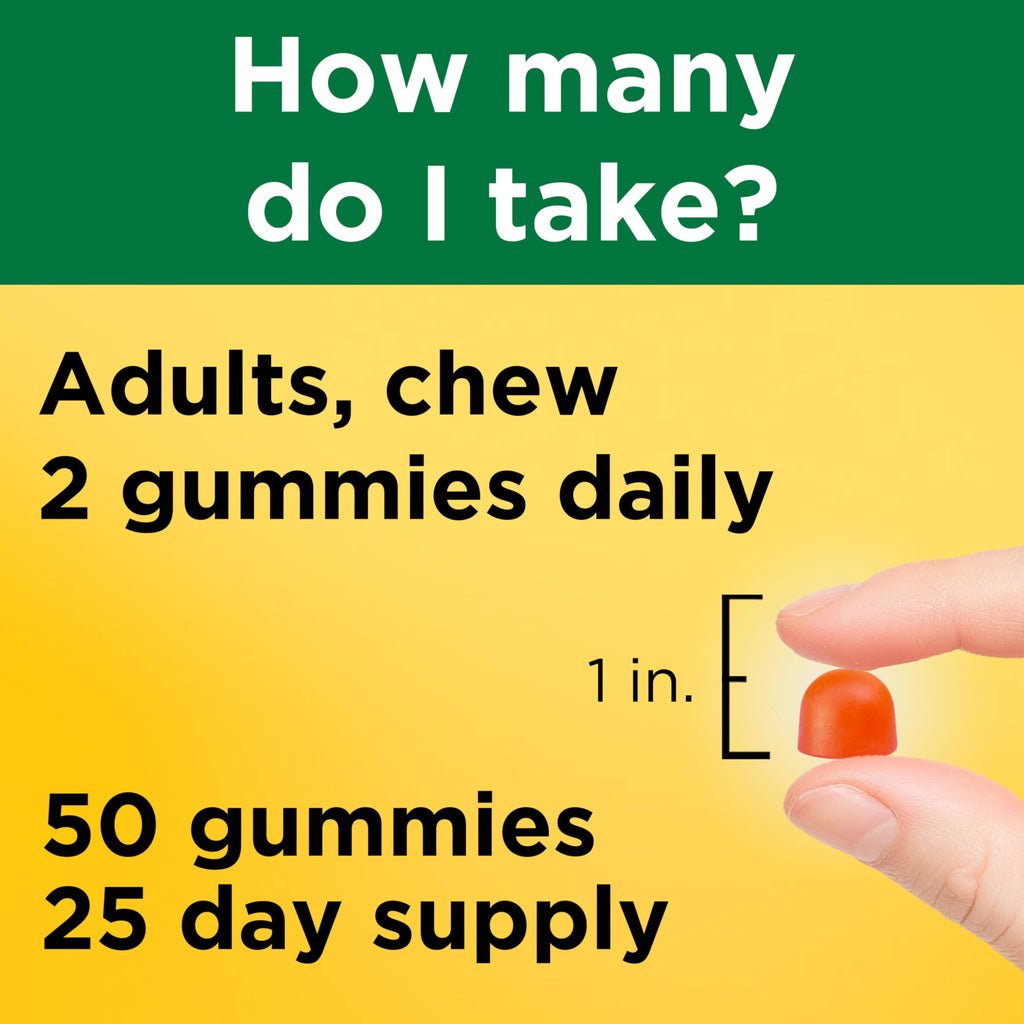 Nature Made Vitamin D3 K2 Gummies, 50 Gummy Vitamins | Vitamin D 5000 IU per Serving for Immune, Bone, Teeth and Muscle Health Support, Peach Flavor, 25 Day Supply