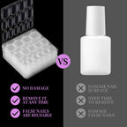 Teenitor 600pcs Press on Nail Adhesive Tabs, 15 Sizes of Nail Stickers for Press ons, Press on Nails Glue Stickers Press on Nail Sticky Tabs, Clear/Yellow