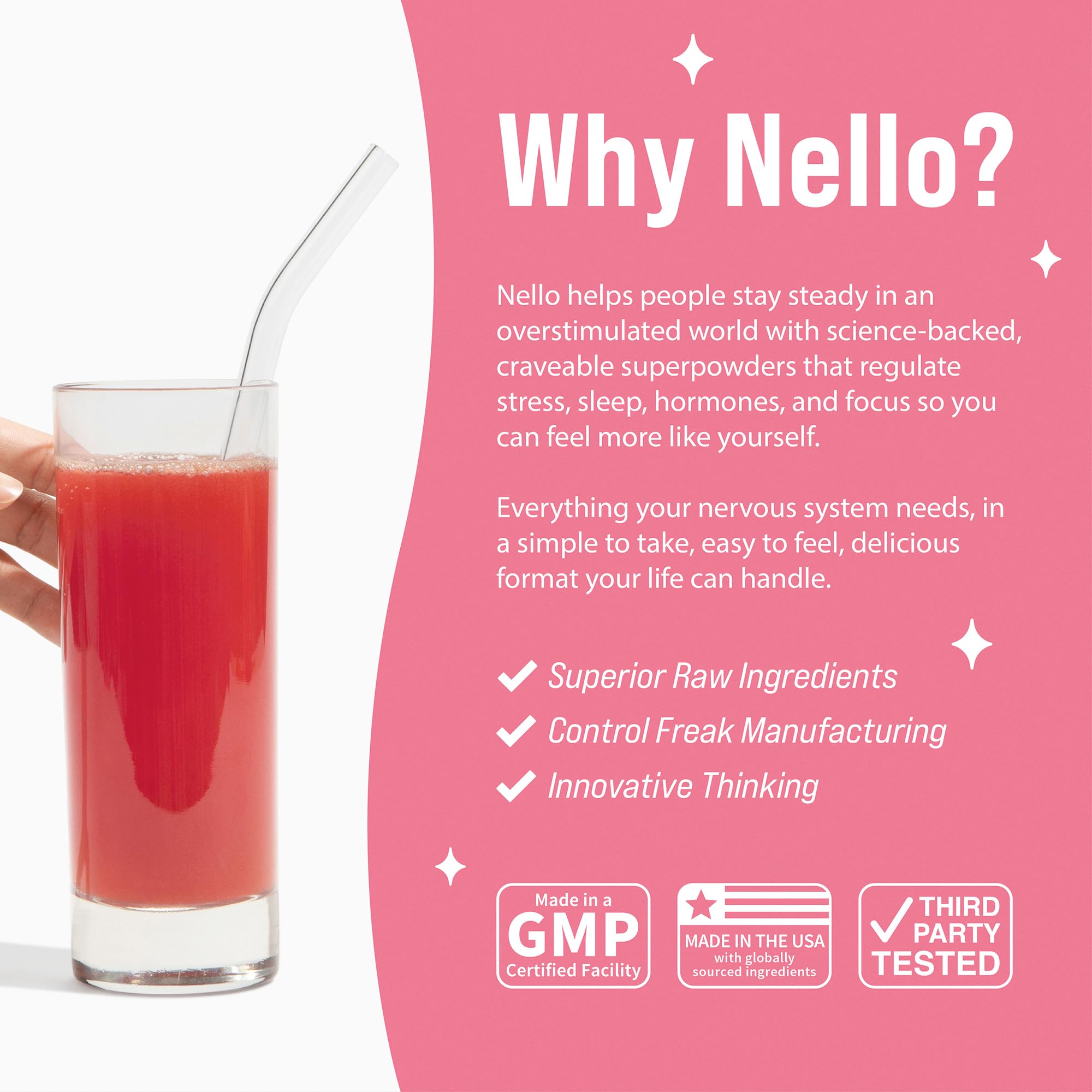 Nello Superbalance Hormonal Support Drink Mix, SRI-81 Shatavari, Myo-Inositol, Rhodiola Rosea, Vitamin C, Magnesium, Theobromine (20 Servings, Cran Apple)