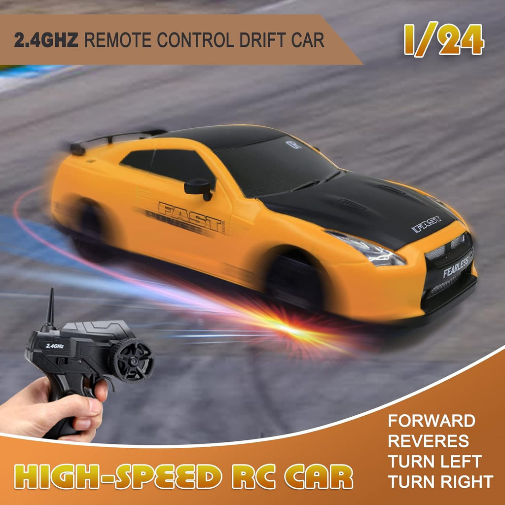 Buy now Remote Control Car RC Drift Car 2.4GHz 1:24 Scale 4WD High Speed RC Cars Vehicle with LED Lights Batteries and Drifting Tires Racing Sport Toy Cars for Adults Boys Girls Kids Gift at indiglob india