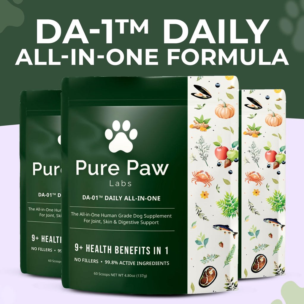 DA-1 Daily All-in-One Dog Supplement Powder | Dog Multivitamin with Probiotics for Gut Health | Supports Skin & Coat, Joints, Allergies & Immune Health | Human Grade Formula