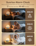 Sunrise Alarm Clock, White Noise Sound Machine, Sunlight Alarm Clocks for Bedrooms, 9 Natural Wake Up RGB Night Light, 30 Soothing Sounds for Heavy Sleepers, Baby, Kids, Adults