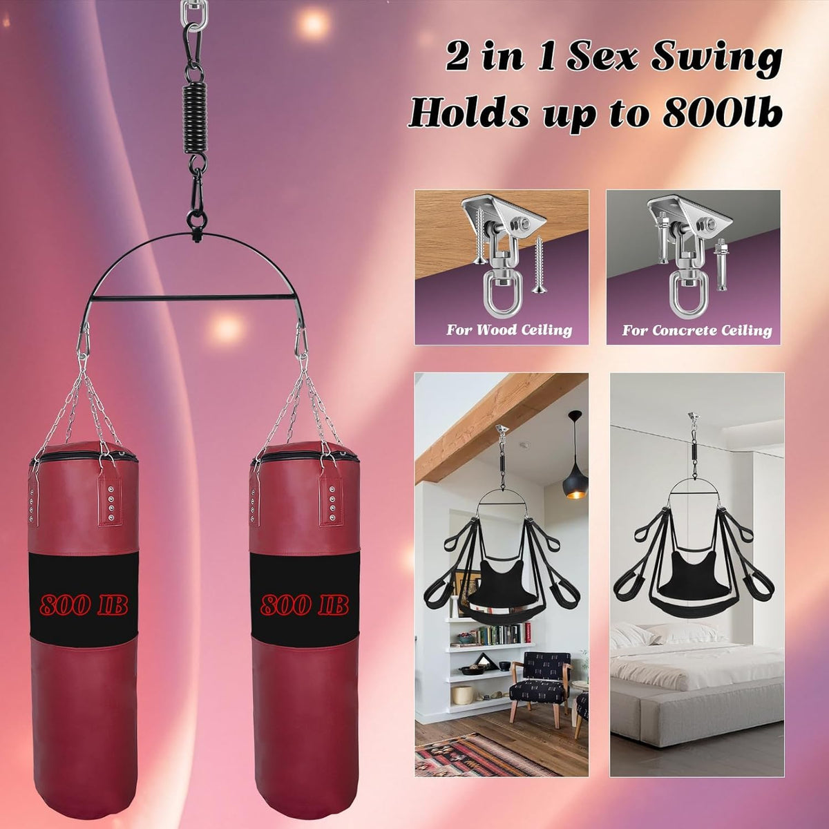 Adult Sex Swings,360 Degree Spinning Sex Chair Set Sex Swing