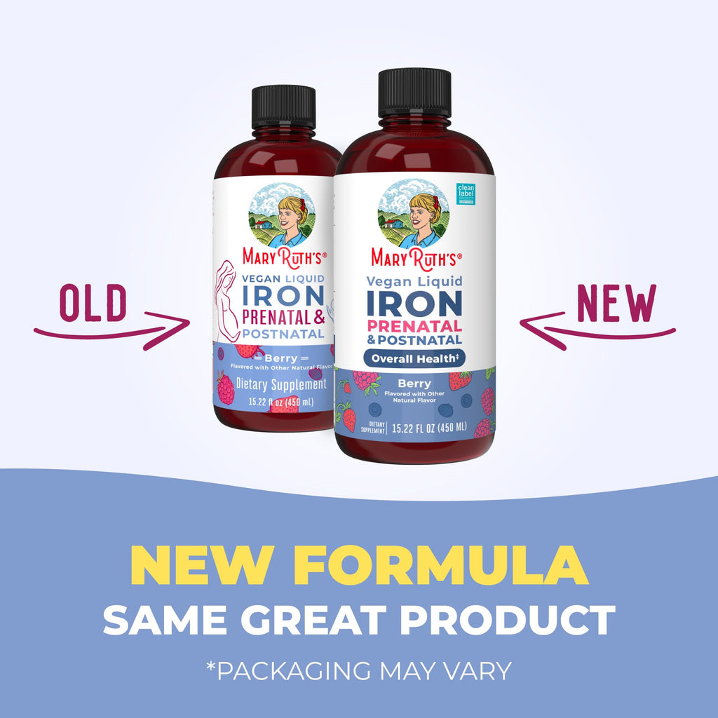 MaryRuth's Prenatal & Postnatal Iron Liquid, Sugar Free, Vegan, 15.22 Fl Oz | Bioavailable Ferrochel, Red Blood Cell Production, Sugar Free, Vegan, Non-GMO